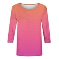 thumbnail image 4 of Gswybco Plus Size Shirts for Women 3/4 Sleeve Crew Neck Loose Tunic Tops Fall Trendy Gradient Blouses, 4 of 4