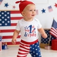 thumbnail image 5 of Tiijoy Independence Day Outfits for Baby Boys Short Sleeve Romper Pants Hat 3Pcs Set, Sizes 6-12 Months, 5 of 5