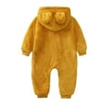thumbnail image 4 of Godderr 6M-3Y Toddler Newborn Baby Rompers Ear Hooded Jumpsuit Ears Fleece Jumpsuit Outwear Long Sleeve Zipper Winter Coat Outfits for Baby Girls Jumpsuit, 4 of 5