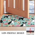 thumbnail image 3 of Green Boston Terrier and Flower Door Rugs,Washable Non Slip Door Mats Indoor,Decorative Door Mats,Entry Mat Indoor for Entrance,Bedroom,Kitchen,Bathroom,17"x30", 3 of 6