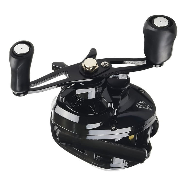 baitcasting reel with line out alarm clickert Digital Baitcasting Fishing Reel with Line Counter Depth Position Alarm  7.2:1 Gear Ratio 7+1BB Magnetic Brake System USB Rechargeable for Left  Right Hand Black Orange(Black Left hand)