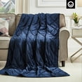 thumbnail image 3 of Machelle 2 in 1 Warm & Cool Weighted Blanket - 20 Pounds, Calm Sleeping, 72" x 80", Navy, 3 of 10