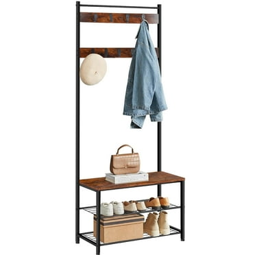 Elemore Home Hall Tree, 3-in-1 Coat Rack  with Bench and Shoe Storage