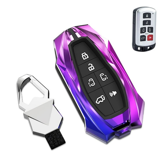 Zinc Alloy Key Fob Case Cover Shell Smart Key Holder Protector Compatible for Toyota Sienna HYQ14ADR 2011-2020