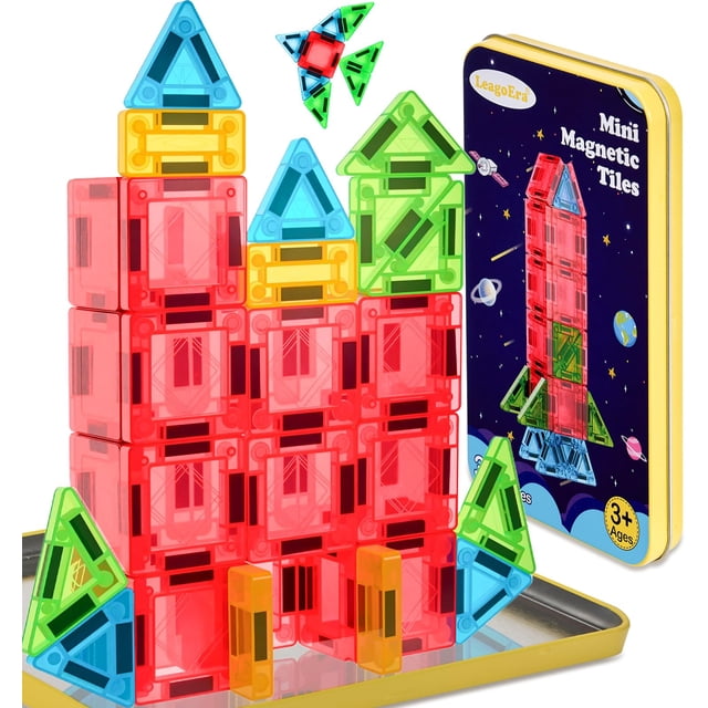 Juego de azulejos magnéticos y bloques de construcción LeagoEra, 32 piezas