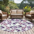 thumbnail image 4 of Purple Pink Roses Round Area Rug 7Ft Washable Circle Rugs for Dorm Laundry Room, Spring Floral Elegant Pastoral Botanical Non-Slip Carpet Floor Mats Indoor Outdoor Carpet Runner Aesthetic Home Decor, 4 of 8