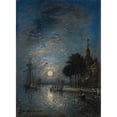 thumbnail image 2 of Johan Barthold Jongkind 14x18 Black Ornate Wood Framed Double Matted Museum Art Print Titled - The Port of Dordrecht at Dusk (1881), 2 of 5