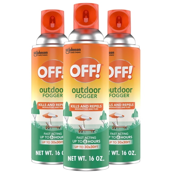 OFF! Outdoor Insect & Mosquito Repellent Fogger, Backyard Pretreat, Kills & Repels Insects in an up to 900 sq, ft, Area, 16 oz Pack of 3