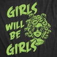 thumbnail image 2 of Womens Funny T Shirts Medusa Girls Will Be Girls Sarcastic Graphic Novelty Tee for Ladies Womens Graphic Tees, 2 of 9
