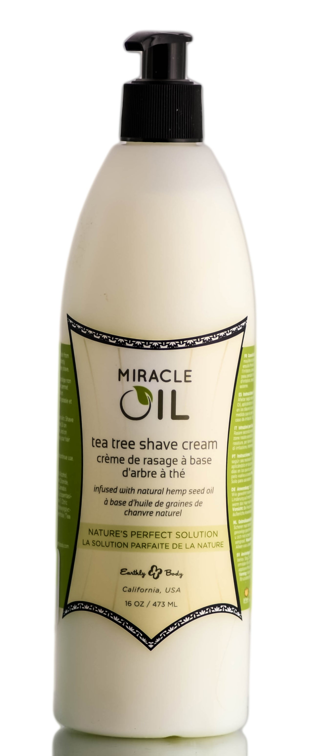 Earthly Body Miracle Oil Tea Tree Shave Cream 16 oz