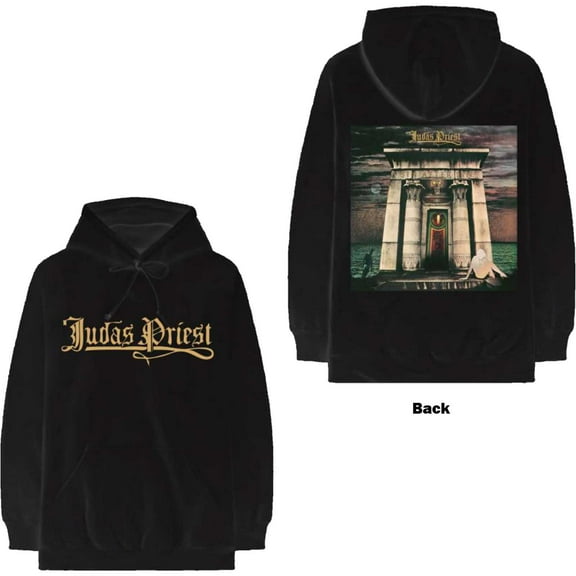 Judas Priest Unisex Pullover Hoodie Sweatshirt Sin After Sin Logo & Album Cover (Back Print) (Small)