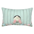 thumbnail image 1 of Fotbe White Bunny Bottom And Easter Eggs Funda de Almohada Decorativa Estilo Occidental, Lujo en Algodón, Fundas para Almohadas King, Cojín Estampado para Decoración del Hogar-14"x20", 1 of 6