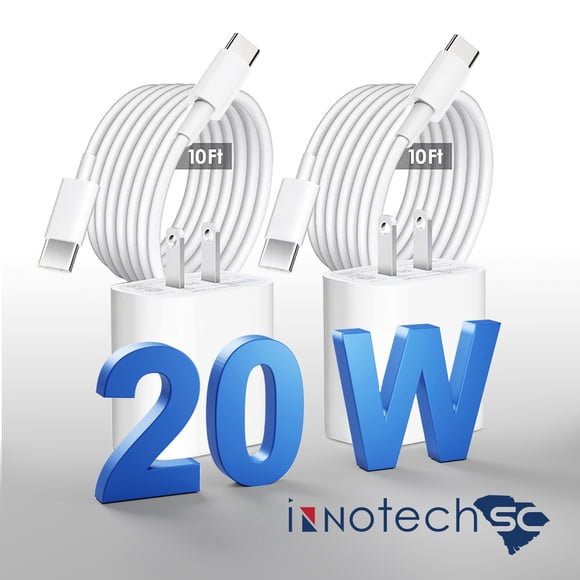 Cargador iPhone 10 Pies [MFi] USB C 20W con Cable Paralelo 10 Pies, Carga Rápida Compatible iPhone 14/14 pro/14 plus/14 pro max/13/12/11/11Pro/XS/X/XR, iPad [Paquete 2]