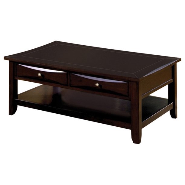 Coffee Table Contemporary Style, Expresso Brown Finish