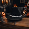 thumbnail image 6 of Women's Western Cowboy Hat Rhinestone Cowboy Cowgirl Hat Glitter Wide Brim Felt Fedora Hats Unisex Rolled up Caps Black One Size, 6 of 8