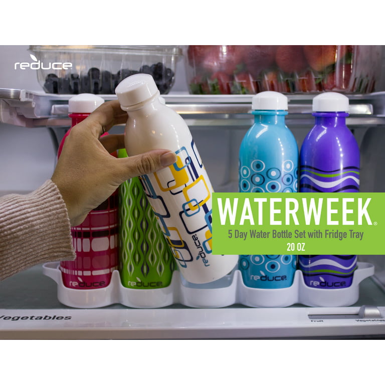 Reduce WaterWeek - Juego de botellas de agua reutilizables, 20 onzas, juego  de 5 botellas de agua re…Ver más Reduce WaterWeek - Juego de botellas de