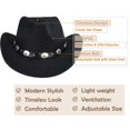 thumbnail image 4 of Sombrero vaquero italiano de fieltro con ala ancha para hombre y mujer, 4 of 8