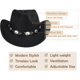 thumbnail image 4 of Sombrero vaquero italiano de fieltro con ala ancha para hombre y mujer, 4 of 8