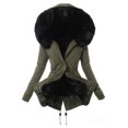 thumbnail image 1 of Innerwin Overcoats Solid Color Ladies Outwear Holiday Long Sleeve Drawstring Coat Black XL, 1 of 5