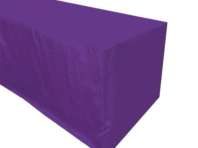 6 ft PURPLE FITTED POLYESTER TABLE COVER Wedding Party Tradeshow Tablecloth