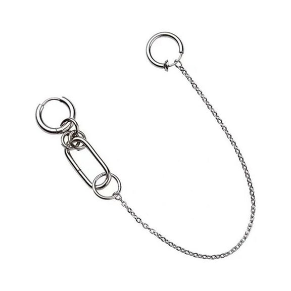 OOKWE Net Celebrity Punk Terroir Cool Personality Earrings Lip Chain Nose Chain One-piece Lip Ring Fake Piercing Body Jewelry