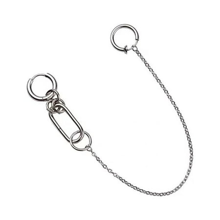 OOKWE Net Celebrity Punk Terroir Cool Personality Earrings Lip Chain Nose Chain One-piece Lip Ring Fake Piercing Body Jewelry