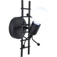 thumbnail image 1 of Aplique de pared interior humanoide E27 Lámpara de pared industrial moderna Lámpara de pared de estilo simple para sala de estar Pasillo Dormitorio 220V Bombilla no incluida (Negro) -, 1 of 5