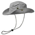 thumbnail image 4 of Glory Max Classic 100% Cotton Wide Brim Bucket Hat Summer Outdoor Boonie Gray Hats, 4 of 5