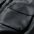thumbnail image 7 of ZUKMRJPC Men's Leather Jackets Classic Fashion Solid Color Casual Loose Fit Zipper Turndown Collar Jacket with Pockets, 7 of 7