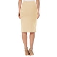 thumbnail image 3 of Women's Stretch Midi Pencil Skirt with Elastic Waist - Perfect for Office Wear, Sizes S-XL, 3 of 5