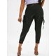 thumbnail image 2 of Pantalones Recortados Encaje Cintura Alta Rosegal  Pantalones de talla grande, 2 of 5