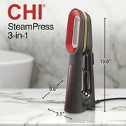 CHI SteamPress 3-in-1 Handheld Garment Steamer for Clothes, Travel Steamer & Iron, Black