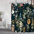 thumbnail image 4 of 72"x72" Elegant Black Floral Shower Curtain - Vibrant White and Yellow Watercolor Flowers for a Colorful Spring, Waterproof Fabric with Included Hooks, 4 of 6