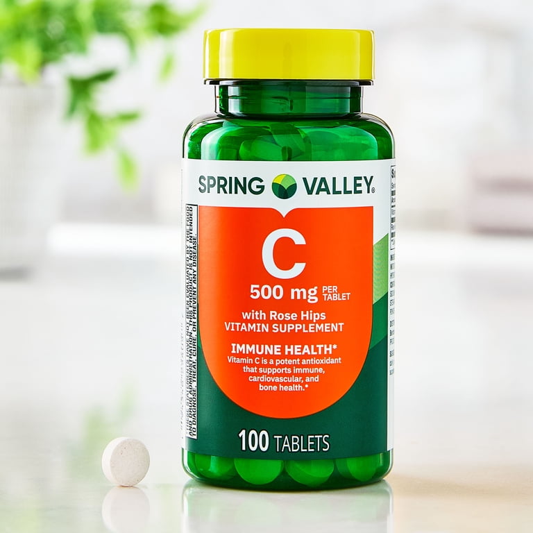 Spring Valley Vitamin C with Rose Hips Dietary Supplement Tablets