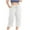 White, variant on Capri Pants for Women Summer Casual Elastic High Waist Plus Size Wide Straight Leg Cropped Cargo Pants with Pockets