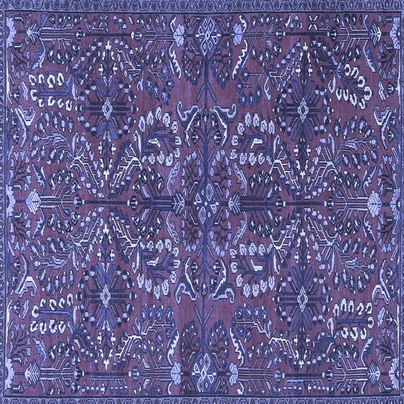 Ahgly Company Indoor Square Persian Blue Traditional Area Rugs, 6' Square