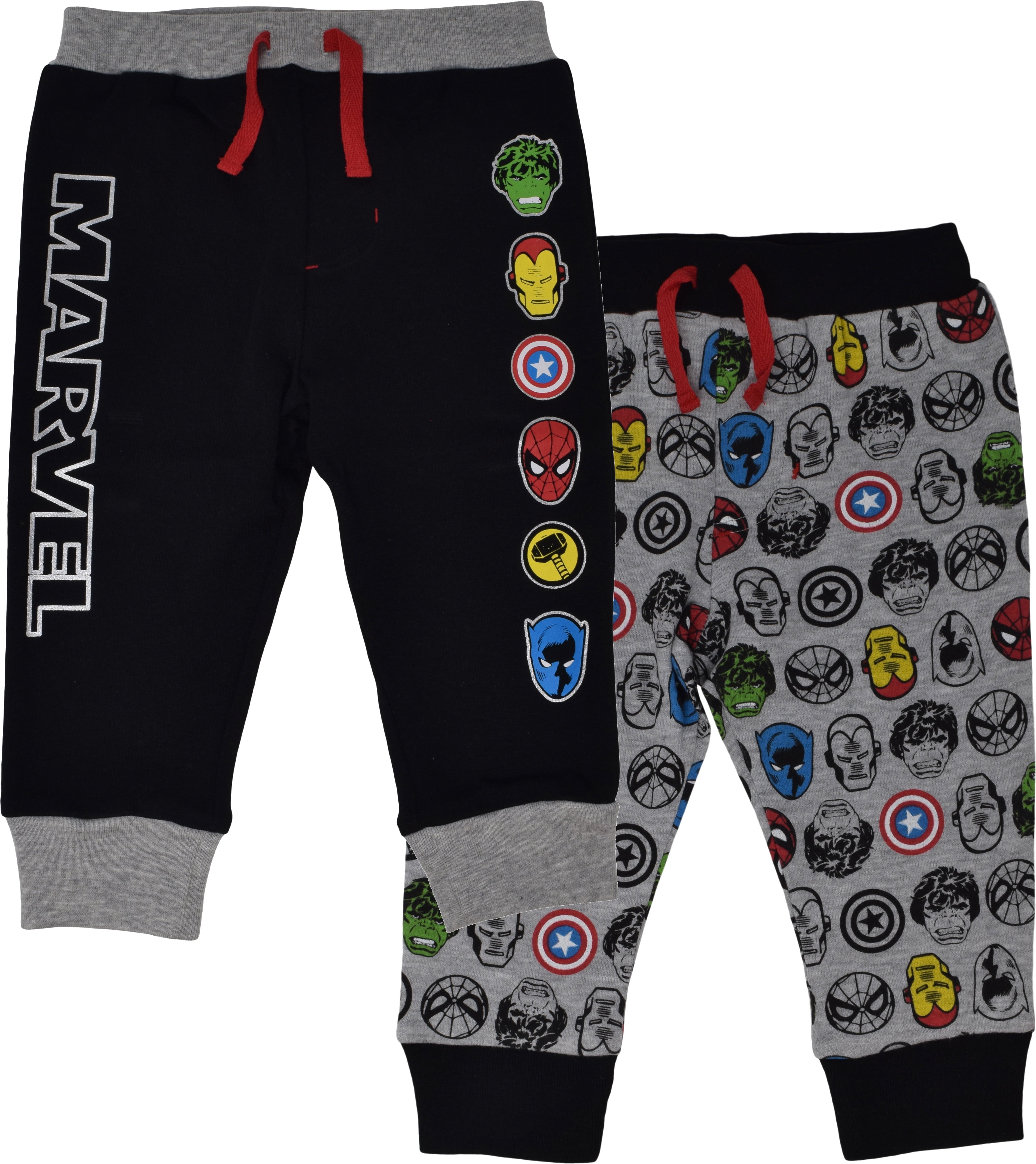 Marvel Avengers Baby Boys 2 Pack Jogger Pants with Drawstring