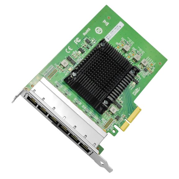 Gigibit Network Card,Six-Ports RJ45 Copper Ethernet Adapter, with Intel I350 Chip, PCI-Express X4 NIC Adapter Support Windows Server/Linux/VMware