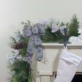 thumbnail image 2 of Northlight 14" x 9" Snowflake 6 Loop Christmas Bow Decoration - 14" x 9" Gray and White, 2 of 5