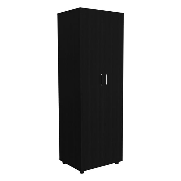 Newboti Furniture Aurora Armoire, Two Interior Shelves, Rod, Double Door -Black 02018