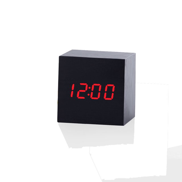 Reloj Nueva madera moderna de escritorio digital LED reloj despertador termómetro temporizador calendario AHeartcove SZ221208-0029JD