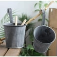 thumbnail image 3 of Macetas galvanizadas fáciles de usar, cubos de metal inoxidables con ganchos desmontables para decoración interior y exterior, jardineras rústicas de estilo vintage para uso versátil, 4 piezas, 3 of 6