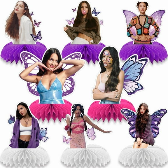 Olivia Rodrigo Honeycomb Centerpieces Table Toppers Decorations for Birthday Party Decor Supplies