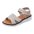 thumbnail image 5 of Rokment Athletic Orthopedic Walking Sandals for Women 2026 Comfortable Breathable Mesh Memory Foam Wedge Heels Arch Support Non Slip Work Summer Shoes Beige Size 6, 5 of 6
