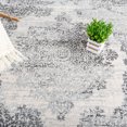 thumbnail image 3 of Soft Grey Off White Vintage Floral Design Area Rug, Faded Light Blue Traditional Living Room Carpet, 3 of 8