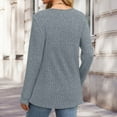 thumbnail image 4 of Uootdi Sweater for Women Henley V Neck Button Down Long Sleeve Shirts Fall Casual Loose Tunic Thermal Tops Outfits Gift Trendy, 4 of 6
