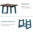 thumbnail image 3 of 5-Piece Counter Height Dining Set,Rustic Wooden Console Table Set with 4 Stools,Double-Layer Legs & Cross Design Legs,Space-Saving Set for Dining Room Small Places (Walnut+Blue), 3 of 5