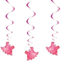 Unique Industries Hanging Clothesline Baby Shower Decorations, 26 in, Pink, 3ct