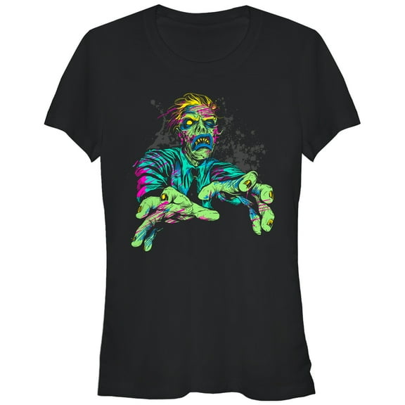 Junior's Lost Gods Halloween Zombie Attack Graphic Tee Black Small