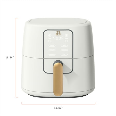 Beautiful 6qt Air Fryer with TurboCrisp Technology, EverGood Ceramic Nonstick Coating, White Icing by Drew Barrymore